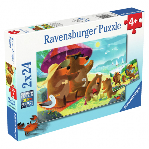 Ravensburger - Bear Family Vacations 2x24 Palaa ryhmässä PALAPELIT / Lasten palapelit @ Spelexperten (12004046)
