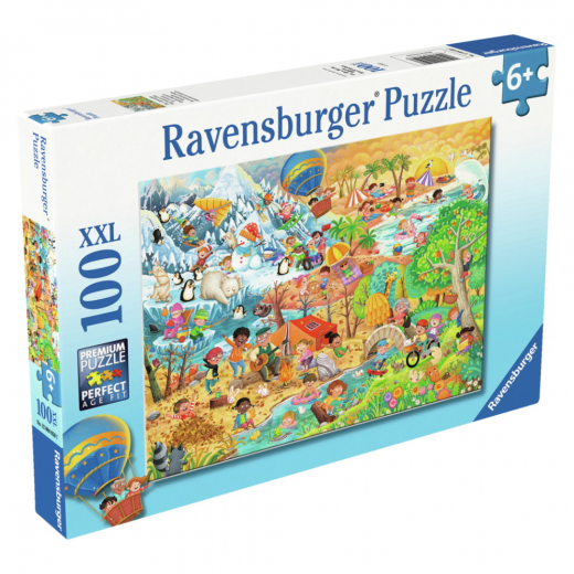 Ravensburger: Four Seasons of Fun 100 XXL Palaa ryhmässä PALAPELIT / Lasten palapelit @ Spelexperten (12004050)
