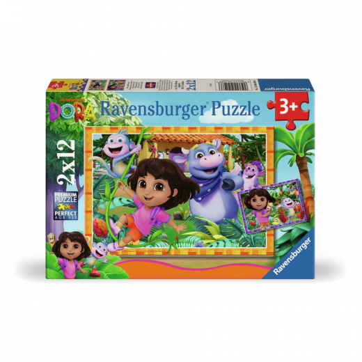 Ravensburger: Dora the Explorer 2x12 Palaa ryhmässä PALAPELIT / Lasten palapelit @ Spelexperten (12004198)