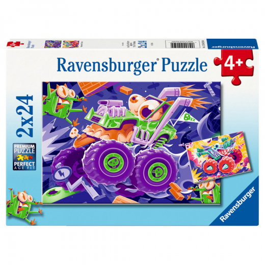 Ravensburger: Monster Trucks 2x24 Palaa ryhmässä PALAPELIT / Lasten palapelit @ Spelexperten (12004259)
