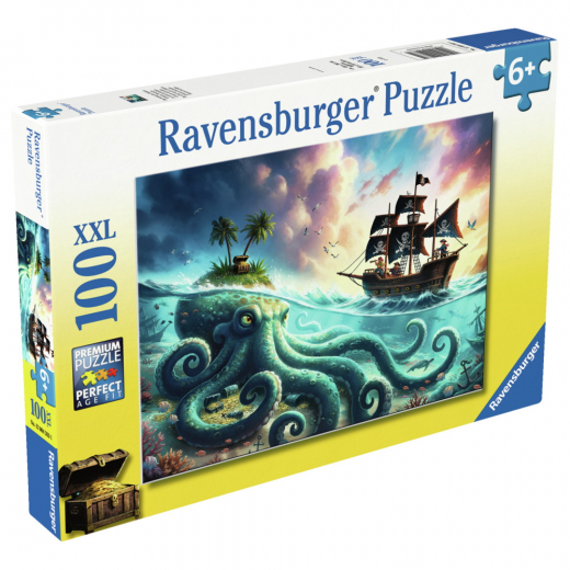 Ravensburger: Octopus Treasure 100 XXL Palaa ryhmässä PALAPELIT / Lasten palapelit @ Spelexperten (12004263)