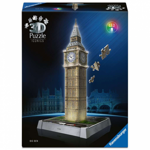 Ravensburger Iconics Big Ben LED 235 p ryhmässä PALAPELIT / 3D palapelit @ Spelexperten (12008025)