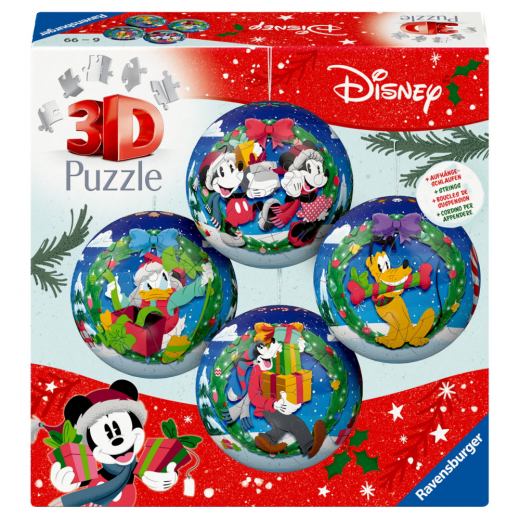 Ravensburger 3D - Disney Joulukuusen koristepallot 4x54 Palaa ryhmässä PALAPELIT / 3D palapelit @ Spelexperten (12008088)