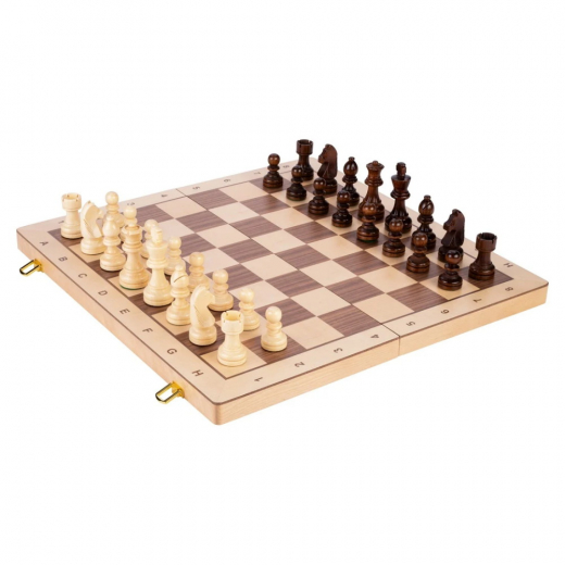 Longfield Chess Set Walnut & Maple 50 mm ryhmässä SEURAPELIT / Shakki @ Spelexperten (151206)