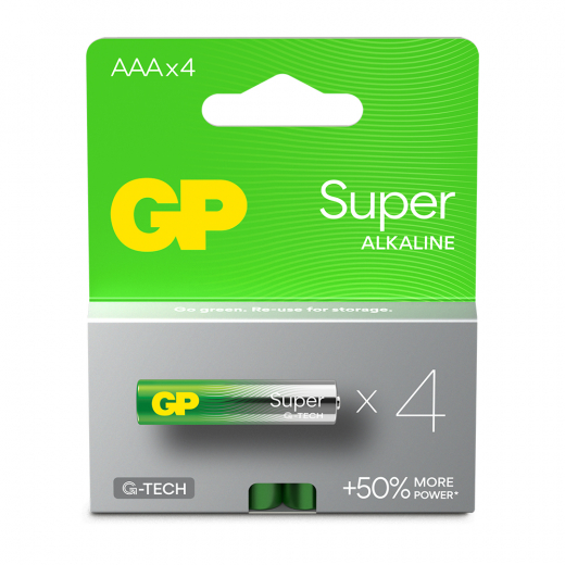 GP Super Alkaline AAA-battery, 24A/LR03, 4-pc ryhmässä LELUT / Akut & laturit @ Spelexperten (151428)