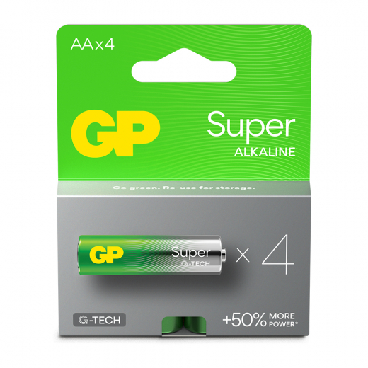 GP Super Alkaline AA-battery, 15A/LR6, 4-pc ryhmässä LELUT / Akut & laturit @ Spelexperten (151429)