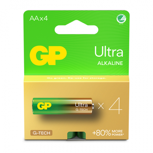 GP Ultra Alkaline AA-battery, 15AU/LR6, 4-pc ryhmässä LELUT / Akut & laturit @ Spelexperten (151430)