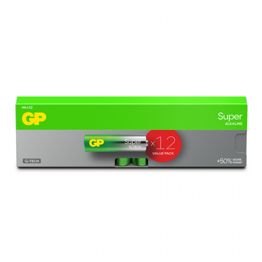 GP Super Alkaline AA-battery, 15A/LR6, 12-pc ryhmässä LELUT / Akut & laturit @ Spelexperten (151431)