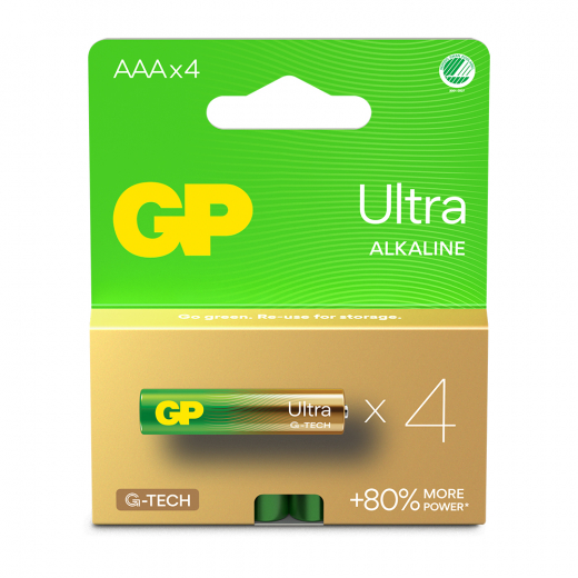 GP Ultra Alkaline AAA-battery, 24AU/LR03, 4-pc ryhmässä LELUT / Akut & laturit @ Spelexperten (151432)