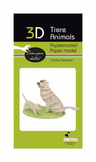 3D paper puzzle, Golden Retriever dogs ryhmässä PALAPELIT / Mallirakennus @ Spelexperten (158117)