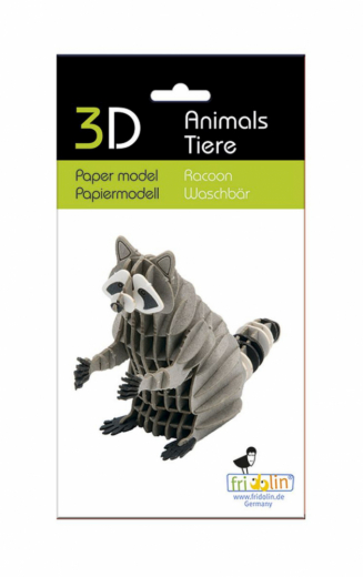 3D paper puzzle, Raccoon ryhmässä PALAPELIT / Mallirakennus @ Spelexperten (158129)