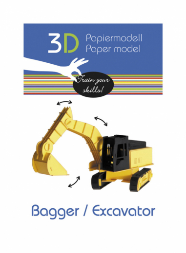 3D paper puzzle, Excavator ryhmässä PALAPELIT / Mallirakennus @ Spelexperten (158581)