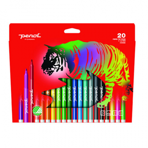 Penol Fiber pens 20-pack ryhmässä LELUT / Luo & maalaa @ Spelexperten (16000002)