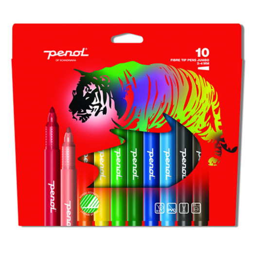 Penol Broad Fiber Pens 10-pack ryhmässä LELUT / Luo & maalaa @ Spelexperten (16000004)