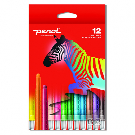 Penol Twister Wax Crayons 12 pcs ryhmässä LELUT / Luo & maalaa @ Spelexperten (16000028)