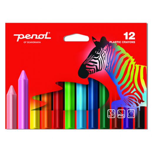 Penol Plastic Crayons 12 Pcs ryhmässä LELUT / Luo & maalaa @ Spelexperten (16000029)