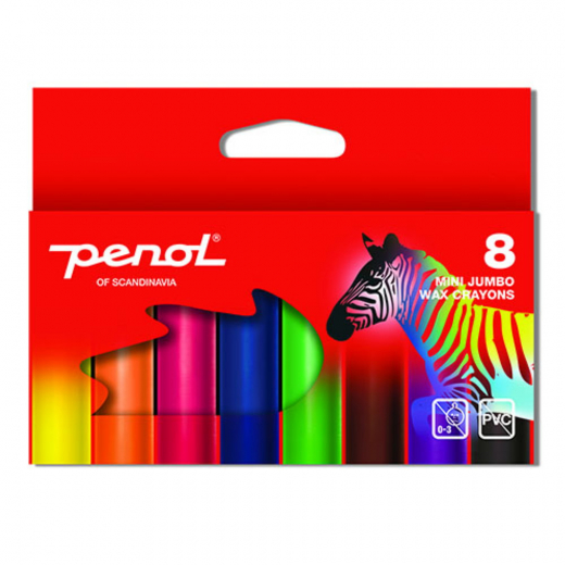 Penol Mini Jumbo Wax Crayon 8 pcs ryhmässä LELUT / Luo & maalaa @ Spelexperten (16000040)