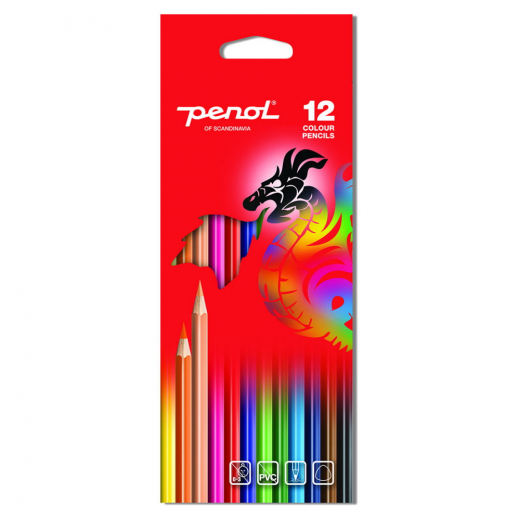 Penol Standard Colored pencil 12-pack ryhmässä LELUT / Luo & maalaa @ Spelexperten (16000109)