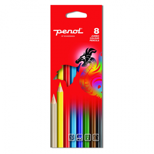 Penol Jumbo Colored Pencils 8-pack ryhmässä LELUT / Luo & maalaa @ Spelexperten (16000115)