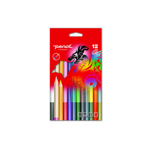 Penol Duo Jumbo colored pencils 12-pack ryhmässä LELUT / Luo & maalaa @ Spelexperten (16000116)