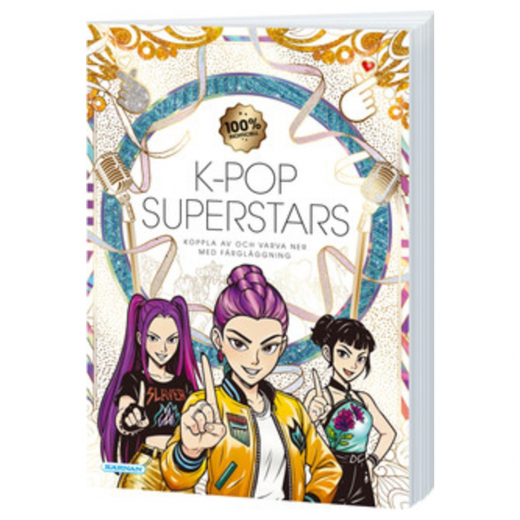 K-pop Superstars Värityskirja 72 sivua ryhmässä LELUT / Luo & maalaa / Kirjoita ja piirrä / Värityskirjat @ Spelexperten (164088)