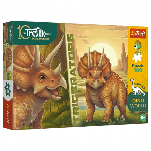 Trefl Palapeli: Dino World Triceratops 100 Palaa ryhmässä PALAPELIT / Lasten palapelit @ Spelexperten (16580)