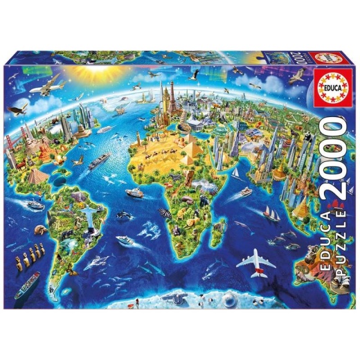 Educa: World Landmarks Globe 2000 palaa ryhmässä PALAPELIT / 2000 palaa > @ Spelexperten (17129)