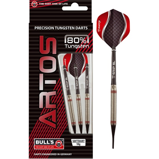 Bull's Artos A3 Soft Red 80% Tungsten 18 g ryhmässä PÖYTÄPELIT / Darts / Tikkaa / Softtip @ Spelexperten (17688)