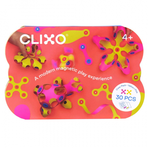 Clixo Crew Pack 30 osaa pinkki/keltainen ryhmässä LELUT / Rakennuspalikat @ Spelexperten (201007)