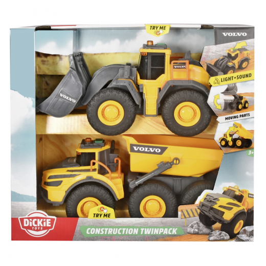 Volvo Construction Vehicles 2-Pack ryhmässä LELUT / Leluajoneuvot @ Spelexperten (203724005)