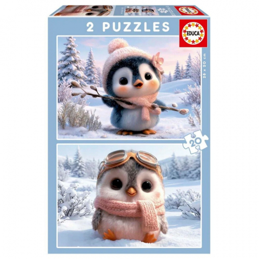 Educa Puzzle: Cute Penguins 2x20  ryhmässä PALAPELIT / Educa @ Spelexperten (20505)