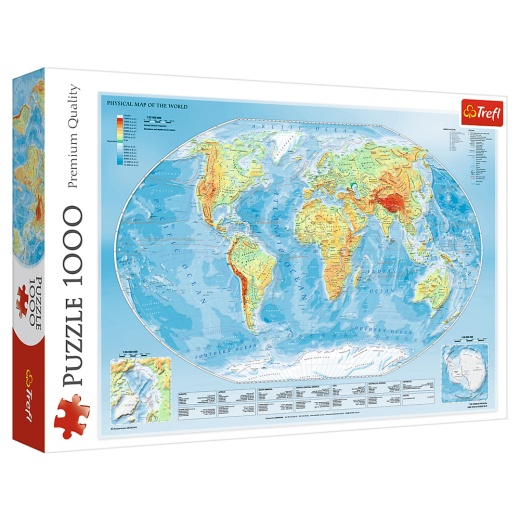 Trefl : Physical Map of the World 1000 Palaa ryhmässä PALAPELIT / 1000 palaa @ Spelexperten (22-10463)