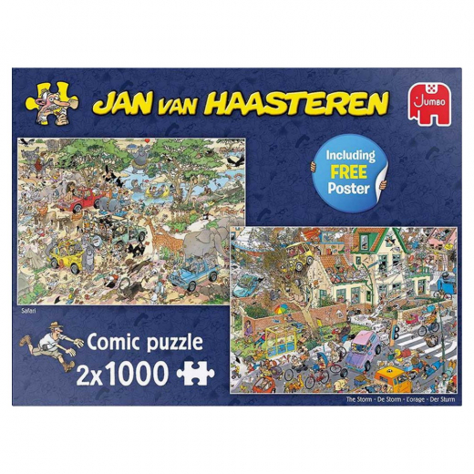Jan Van Haasteren: The Storm, Safari 2x1000 Palaa ryhmässä PALAPELIT / 1000 palaa @ Spelexperten (22-19001)