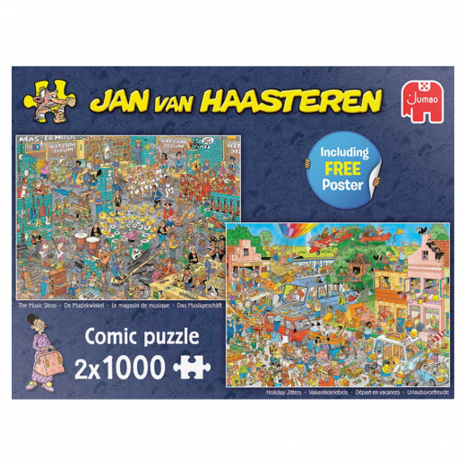 Jan Van Haasteren Music Shop & Holiday Jitters 2x1000 Palaa ryhmässä PALAPELIT / 1000 palaa @ Spelexperten (22-20049)