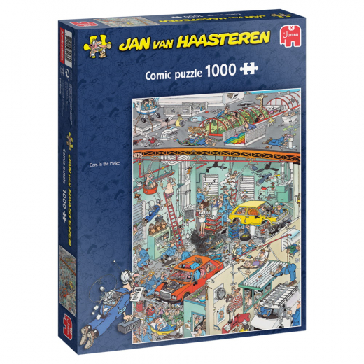 Jan van Haasteren Cars In The Make 1000 Palaa ryhmässä PALAPELIT / Jan van Haasteren @ Spelexperten (22-82036)