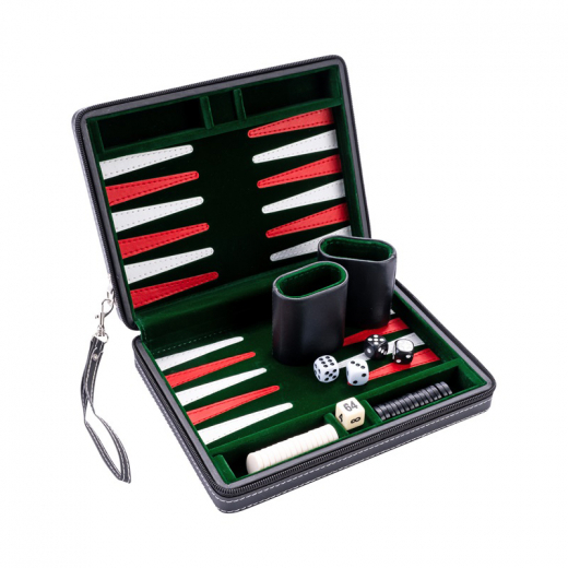 Longfield Backgammon Travel Green ryhmässä SEURAPELIT / Backgammon @ Spelexperten (250502)