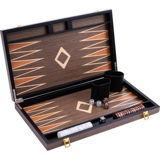 Longfield Backgammon Large Walnut ryhmässä SEURAPELIT / Backgammon @ Spelexperten (250547)