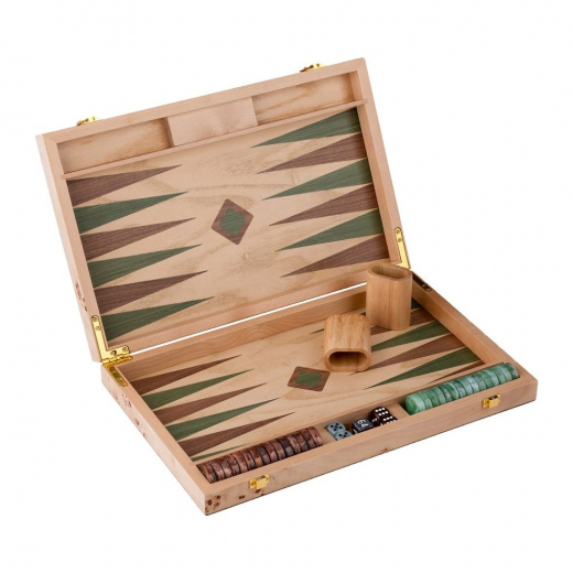 Engelhart Backgammon Large Ligth Walnoot ryhmässä SEURAPELIT / Backgammon @ Spelexperten (250551)