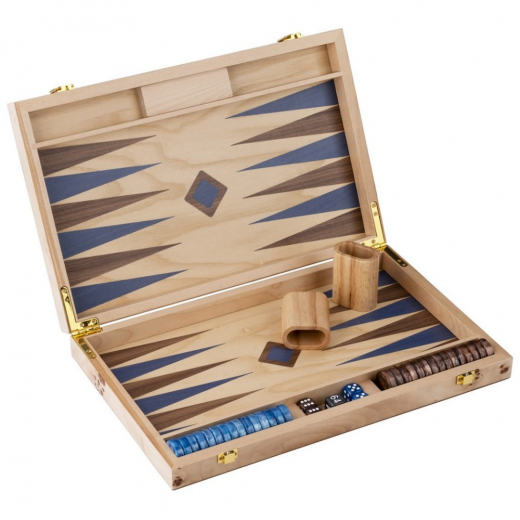 Engelhart Backgammon Suuri Sininen Ja Ruskea ryhmässä SEURAPELIT / Backgammon @ Spelexperten (250553)