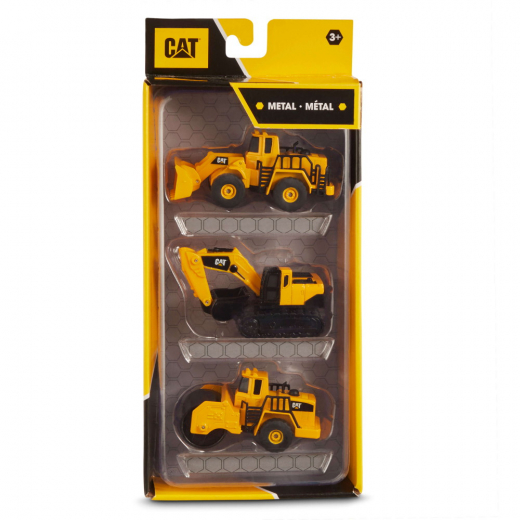 CAT Metal Vehicles 3-pack Loader & Excavator & Roller ryhmässä LELUT / Leluajoneuvot @ Spelexperten (261-82274)