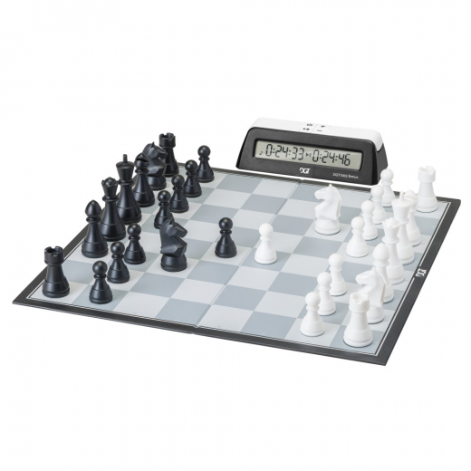 DGT Chess Box with Clock - Grey ryhmässä SEURAPELIT / Shakki @ Spelexperten (26506)