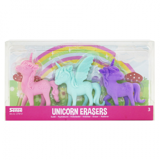 Sense - Unicorn Eraser 3-Pack ryhmässä LELUT / Luo & maalaa @ Spelexperten (27612)