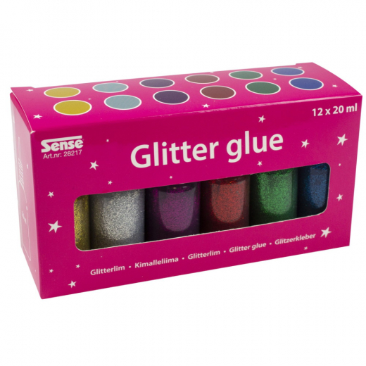 Sense - Glitter Glue Bottles 12-Pack ryhmässä LELUT / Luo & maalaa @ Spelexperten (28217)
