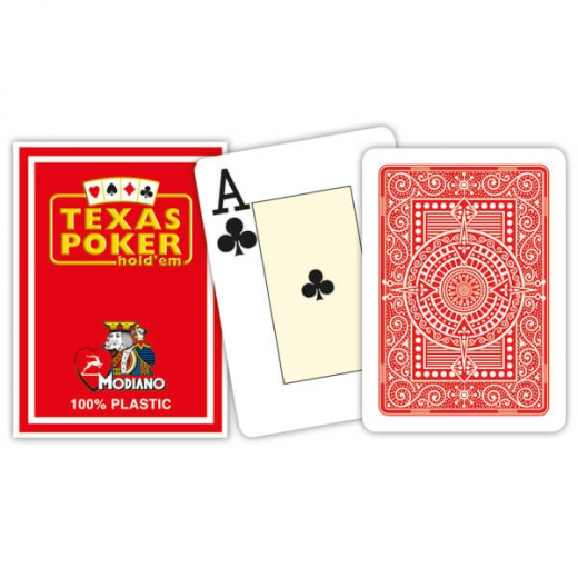 Modiano Texas Hold 'Em Red ryhmässä SEURAPELIT / Pokeri & kasino / Poker @ Spelexperten (300546)