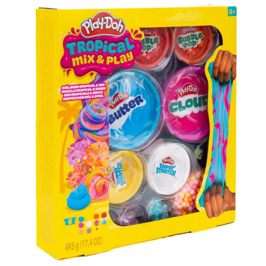 Play-Doh Tropical Mix & Play 6 pack ryhmässä LELUT / Play-Doh @ Spelexperten (334-243186)