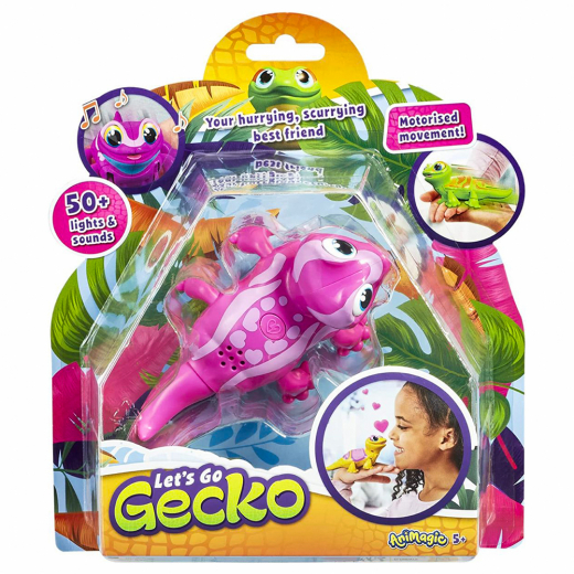 Animagic Lets Go Gecko - Pink ryhmässä LELUT / Interaktiiviset lelut @ Spelexperten (36023026-P)