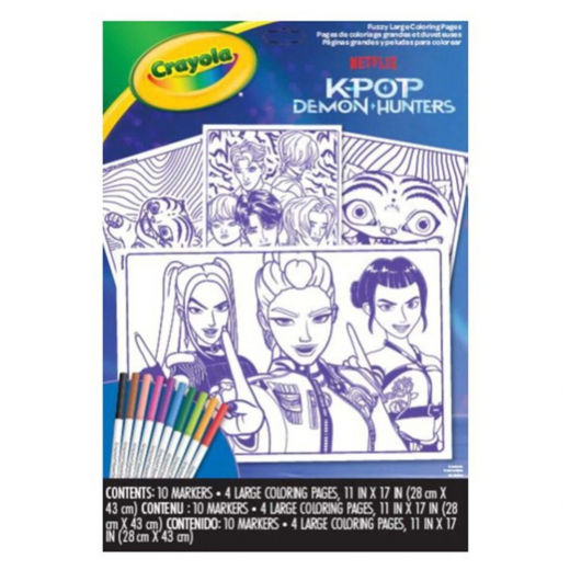 K-pop Demon Hunters - Large Fuzzy Coloring Pages ryhmässä LELUT / Luo & maalaa / Crayola @ Spelexperten (374-041370)
