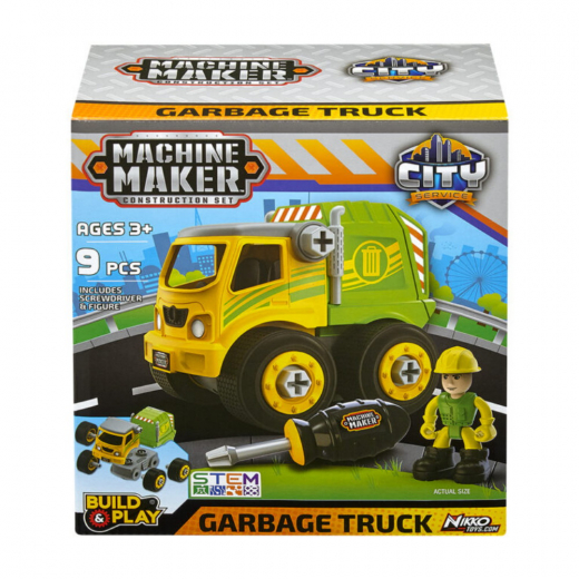 Machine Maker City Service - Garbage Truck ryhmässä LELUT / Leluajoneuvot @ Spelexperten (40043)