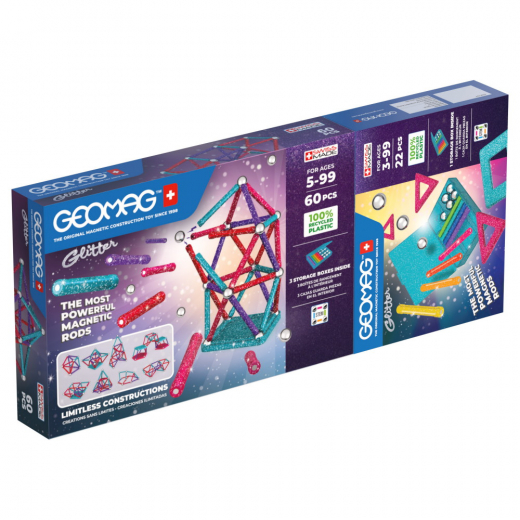 Geomag Glitter Bundle 60+22 Palaa ryhmässä LELUT / Rakennuspalikat / Geomag @ Spelexperten (4817)