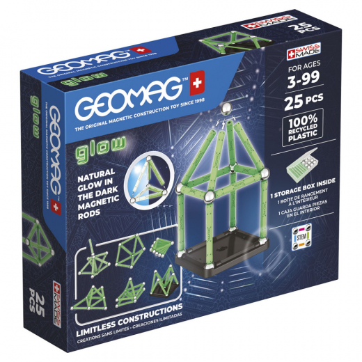 Geomag Glow Recycled 25 Osaa ryhmässä LELUT / Rakennuspalikat / Geomag @ Spelexperten (51024013)